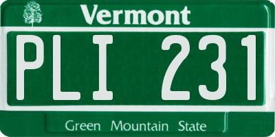 VT license plate PLI231