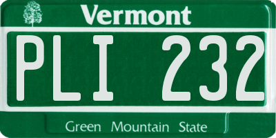 VT license plate PLI232