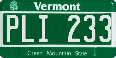 VT license plate PLI233