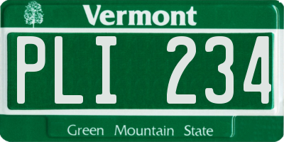 VT license plate PLI234