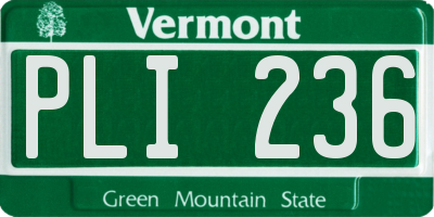 VT license plate PLI236