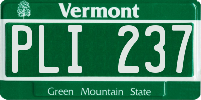 VT license plate PLI237