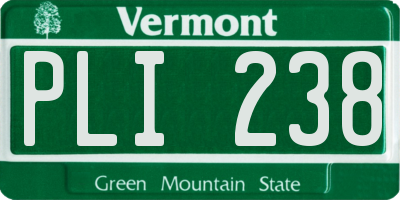VT license plate PLI238