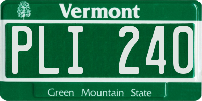 VT license plate PLI240