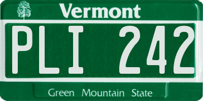 VT license plate PLI242