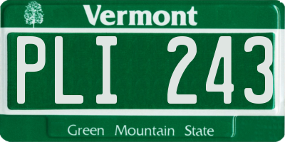VT license plate PLI243