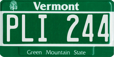 VT license plate PLI244