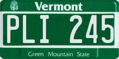 VT license plate PLI245