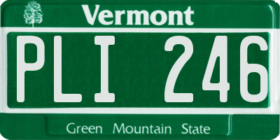 VT license plate PLI246