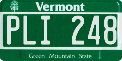 VT license plate PLI248