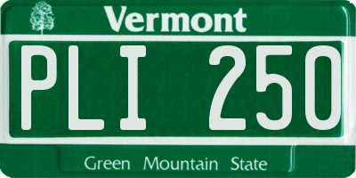 VT license plate PLI250