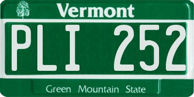VT license plate PLI252