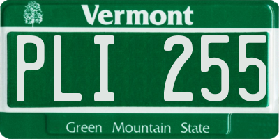 VT license plate PLI255