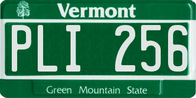 VT license plate PLI256