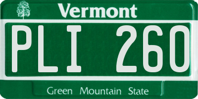 VT license plate PLI260