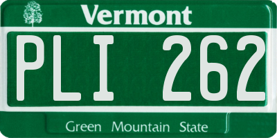 VT license plate PLI262