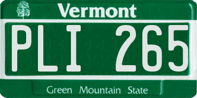 VT license plate PLI265