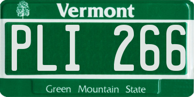 VT license plate PLI266