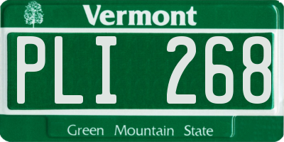 VT license plate PLI268