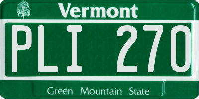 VT license plate PLI270