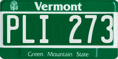 VT license plate PLI273