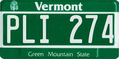 VT license plate PLI274