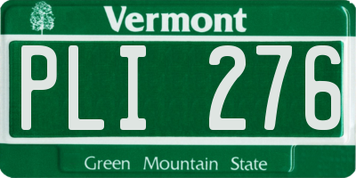 VT license plate PLI276