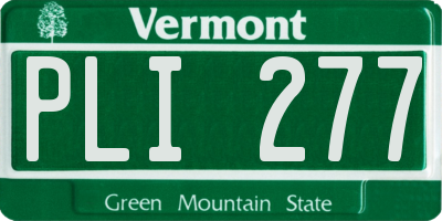 VT license plate PLI277