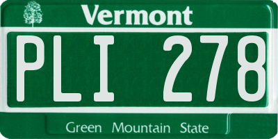 VT license plate PLI278