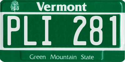 VT license plate PLI281