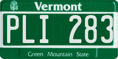 VT license plate PLI283
