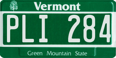VT license plate PLI284