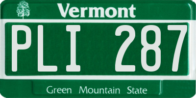 VT license plate PLI287