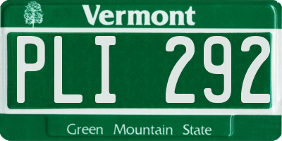 VT license plate PLI292