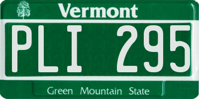 VT license plate PLI295