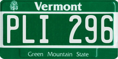 VT license plate PLI296