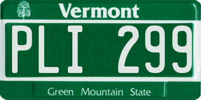 VT license plate PLI299