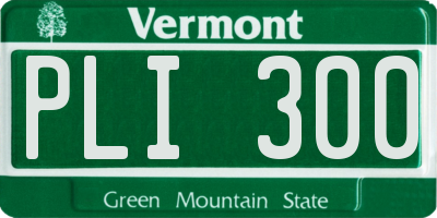 VT license plate PLI300