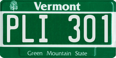 VT license plate PLI301