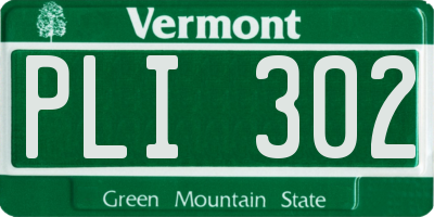 VT license plate PLI302