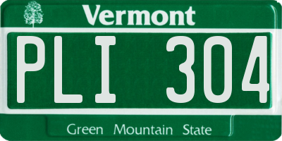 VT license plate PLI304