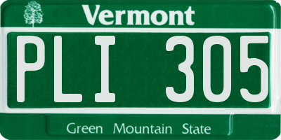 VT license plate PLI305