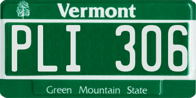 VT license plate PLI306