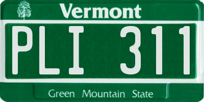 VT license plate PLI311