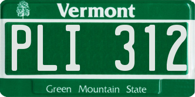VT license plate PLI312
