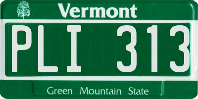 VT license plate PLI313