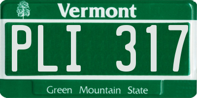 VT license plate PLI317