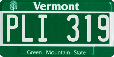 VT license plate PLI319