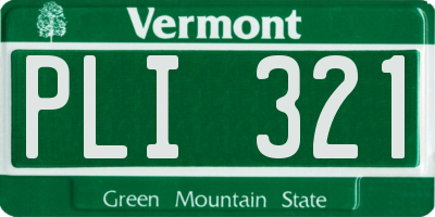 VT license plate PLI321