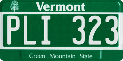 VT license plate PLI323